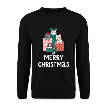 Joyeux Noël Drôle de Chemise de Noël - Sweat-shirt Unisexe - noir - Devant - Alina (178cm) & Michal (187cm)