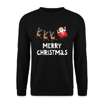 Joyeux Noël Drôle de Chemise de Noël - Sweat-shirt Unisexe - noir - Devant - Alina (178cm) & Michal (187cm)