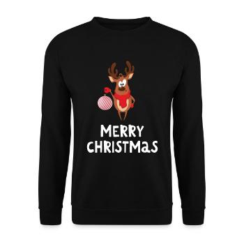Merry Christmas Lustiges Weihnachtsshirt - Unisex Pullover - Schwarz - Vorne - Alina (178cm) & Michal (187cm)