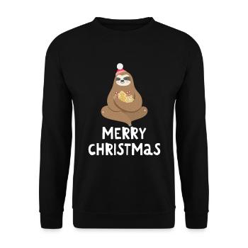 Joyeux Noël Drôle de Chemise de Noël - Sweat-shirt Unisexe - noir - Devant - Alina (178cm) & Michal (187cm)