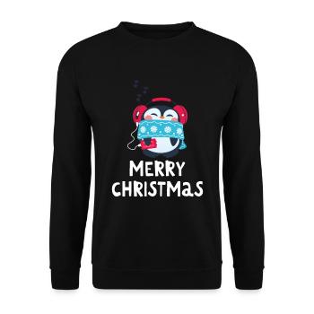 Joyeux Noël Drôle de Chemise de Noël - Sweat-shirt Unisexe - noir - Devant - Alina (178cm) & Michal (187cm)