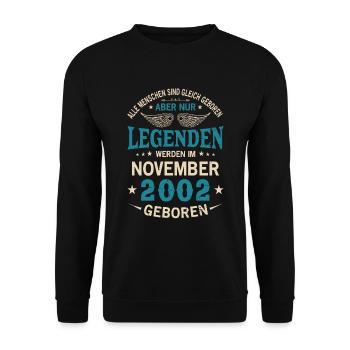 All people are born equal November 2002 - Unisex Sweatshirt - black - Front - Alina (178cm) & Michal (187cm)