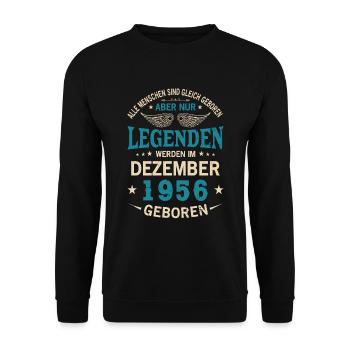 All people are born equal December 1956 - Unisex Sweatshirt - black - Front - Alina (178cm) & Michal (187cm)