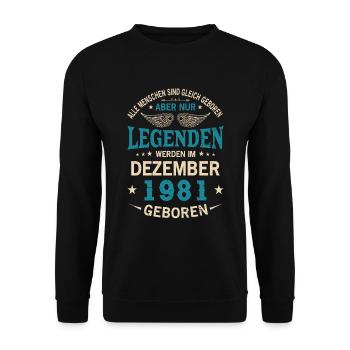 Toutes les personnes naissent égales Décembre 1981 - Sweat-shirt Unisexe - noir - Devant - Alina (178cm) & Michal (187cm)