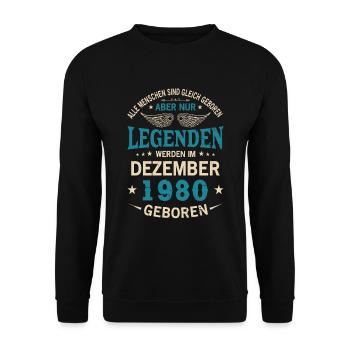 Toutes les personnes naissent égales Décembre 1980 - Sweat-shirt Unisexe - noir - Devant - Alina (178cm) & Michal (187cm)