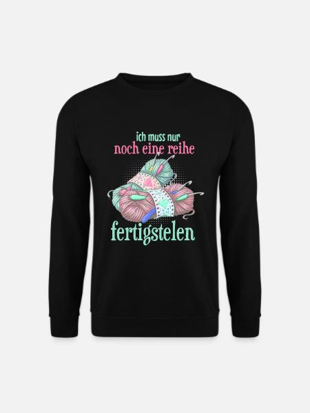 Lustiges Stricken Schafswolle Motiv - Unisex Pullover - Schwarz