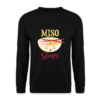 Motif de soupe de sushi drôle et endormi de Miso - Sweat-shirt Unisexe - noir - Devant - Alina (178cm) & Michal (187cm)