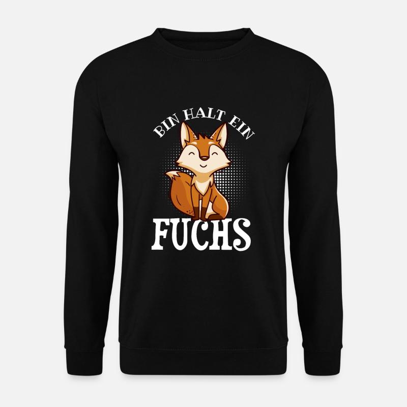 Süße Fuchs Tier Spruch Illustration - Unisex Pullover - Schwarz