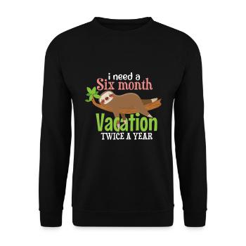 Funny holiday travel sloth saying - Unisex Sweatshirt - black - Front - Alina (178cm) & Michal (187cm)
