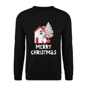 Joyeux Noël Drôle de Chemise de Noël - Sweat-shirt Unisexe - noir - Devant - Alina (178cm) & Michal (187cm)