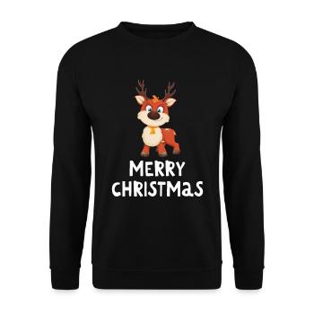 Joyeux Noël Drôle de Chemise de Noël - Sweat-shirt Unisexe - noir - Devant - Alina (178cm) & Michal (187cm)