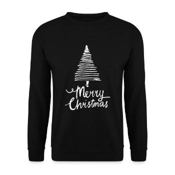 Merry Christmas Lustiges Weihnachtsshirt - Unisex Pullover - Schwarz - Vorne - Alina (178cm) & Michal (187cm)