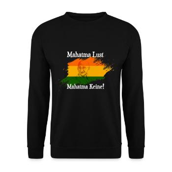 Drôle Mahatma Gandhi disant - Sweat-shirt Unisexe - noir - Devant - Alina (178cm) & Michal (187cm)