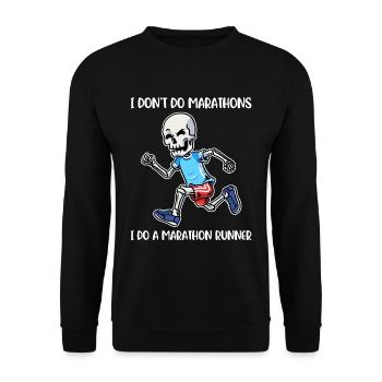 I Do A Marathon Runner Marathon Geschenk - Unisex Pullover - Schwarz - Vorne - Alina (178cm) & Michal (187cm)