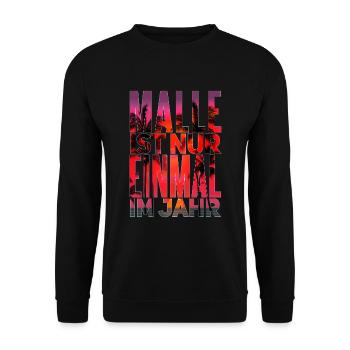 Witziges Mallorca Insel Motiv - Unisex Pullover - Schwarz - Vorne - Alina (178cm) & Michal (187cm)