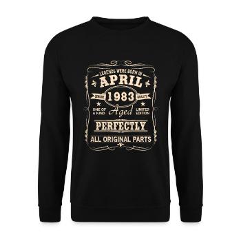 Millésime Avril 1983 Anniversaire - Sweat-shirt Unisexe - noir - Devant - Alina (178cm) & Michal (187cm)