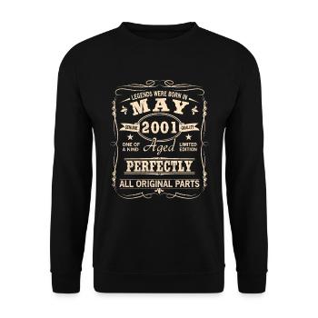 Millésime Mai 2001 Anniversaire - Sweat-shirt Unisexe - noir - Devant - Alina (178cm) & Michal (187cm)