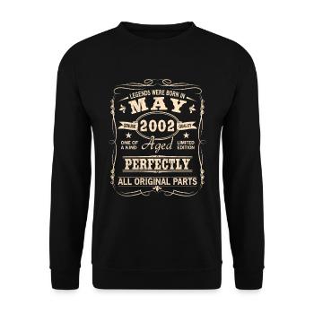 Vintage May 2002 Birthday - Unisex Sweatshirt - black - Front - Alina (178cm) & Michal (187cm)