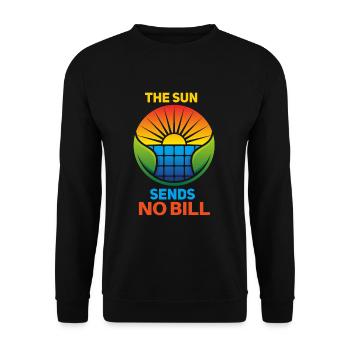 Cool Solar Energy Solar Power Motif - Unisex Sweatshirt - black - Front - Alina (178cm) & Michal (187cm)