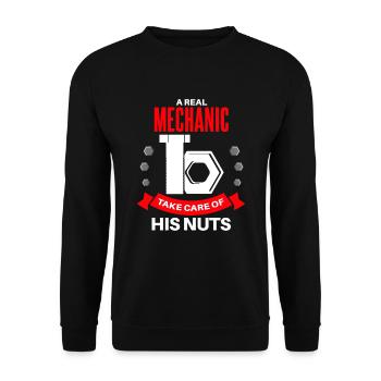 Nuts out the fun begins craftsmen - Unisex Sweatshirt - black - Front - Alina (178cm) & Michal (187cm)