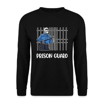 Prison Guard Prison Gift - Unisex Sweatshirt - black - Front - Alina (178cm) & Michal (187cm)