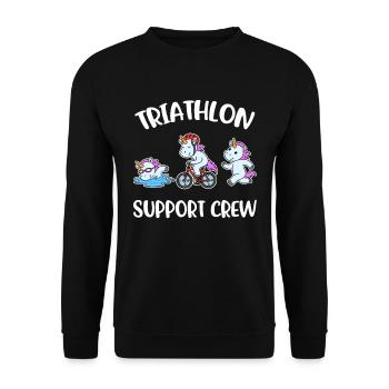 Triathlon Support Crew Triathlon Geschenk - Unisex Pullover - Schwarz - Vorne - Alina (178cm) & Michal (187cm)