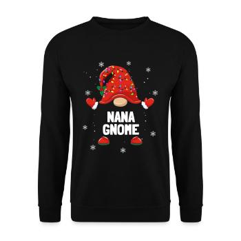 Noël Nain Nana Gnome Familles de Noël - Sweat-shirt Unisexe - noir - Devant - Alina (178cm) & Michal (187cm)