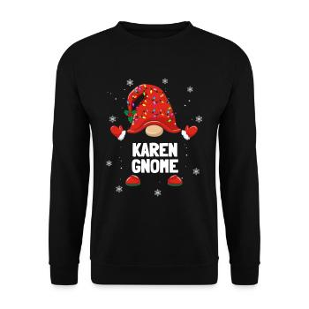 Weihnachtszwerg Karen Gnom Weihnachten Familien - Unisex Pullover - Schwarz - Vorne - Alina (178cm) & Michal (187cm)