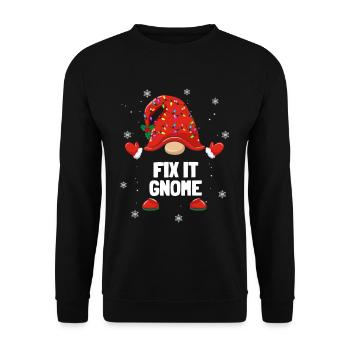 Noël Nain Fix It Gnome Christmas Familles - Sweat-shirt Unisexe - noir - Devant - Alina (178cm) & Michal (187cm)