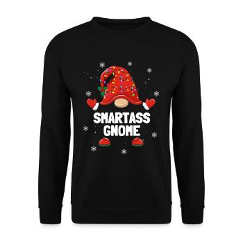 Noël Nain Smartass Gnome Noël Familles de Noël - Sweat-shirt Unisexe - noir - Devant - Alina (178cm) & Michal (187cm)