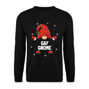 Weihnachtszwerg Gay Gnom Weihnachten Familien - Unisex Pullover - Schwarz - Vorne - Alina (178cm) & Michal (187cm)