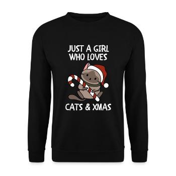 Joyeux Noël Drôle de Chemise de Noël - Sweat-shirt Unisexe - noir - Devant - Alina (178cm) & Michal (187cm)