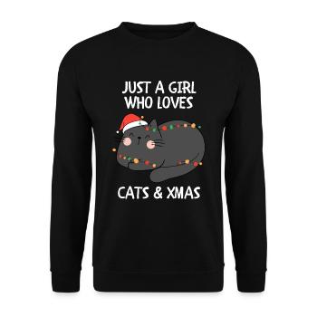 Joyeux Noël Drôle de Chemise de Noël - Sweat-shirt Unisexe - noir - Devant - Alina (178cm) & Michal (187cm)