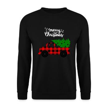 Joyeux Noël Drôle de Chemise de Noël - Sweat-shirt Unisexe - noir - Devant - Alina (178cm) & Michal (187cm)