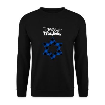 Merry Christmas Lustiges Weihnachtsshirt - Unisex Pullover - Schwarz - Vorne - Alina (178cm) & Michal (187cm)