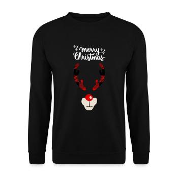 Merry Christmas Funny Christmas Shirt - Unisex Sweatshirt - black - Front - Alina (178cm) & Michal (187cm)