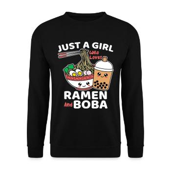 Just A Girl Who Loves Ramen And Boba - Unisex Sweatshirt - black - Front - Alina (178cm) & Michal (187cm)