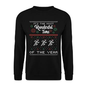 Marathon Running Runner Christmas Sweater Runners - Unisex Sweatshirt - black - Front - Alina (178cm) & Michal (187cm)