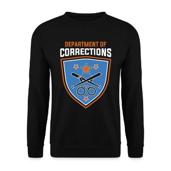 Department Of Corrections Prison Gift - Unisex Sweatshirt - black - Front - Alina (178cm) & Michal (187cm)