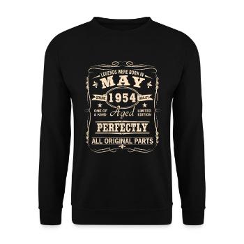 Millésime Mai 1954 Anniversaire - Sweat-shirt Unisexe - noir - Devant - Alina (178cm) & Michal (187cm)
