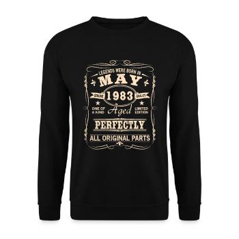 Vintage May 1983 Birthday - Unisex Sweatshirt - black - Front - Alina (178cm) & Michal (187cm)