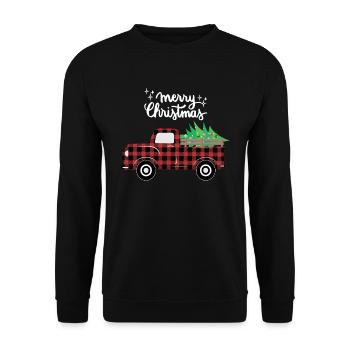 Joyeux Noël Drôle de Chemise de Noël - Sweat-shirt Unisexe - noir - Devant - Alina (178cm) & Michal (187cm)
