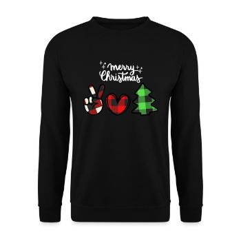 Merry Christmas Lustiges Weihnachtsshirt - Unisex Pullover - Schwarz - Vorne - Alina (178cm) & Michal (187cm)