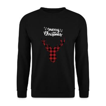 Merry Christmas Lustiges Weihnachtsshirt - Unisex Pullover - Schwarz - Vorne - Alina (178cm) & Michal (187cm)