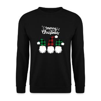 Joyeux Noël Drôle de Chemise de Noël - Sweat-shirt Unisexe - noir - Devant - Alina (178cm) & Michal (187cm)