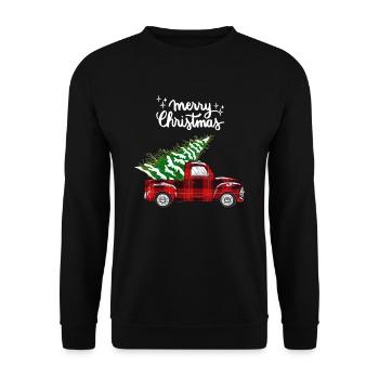 Joyeux Noël Drôle de Chemise de Noël - Sweat-shirt Unisexe - noir - Devant - Alina (178cm) & Michal (187cm)