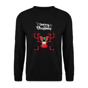 Joyeux Noël Drôle de Chemise de Noël - Sweat-shirt Unisexe - noir - Devant - Alina (178cm) & Michal (187cm)