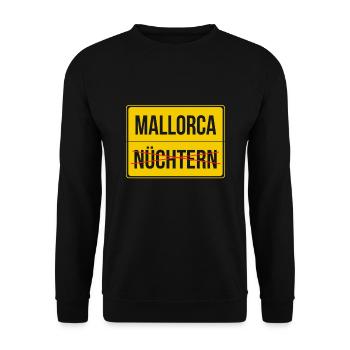 Lustiges Mallorca Party Spruch Design - Unisex Pullover - Schwarz - Vorne - Alina (178cm) & Michal (187cm)