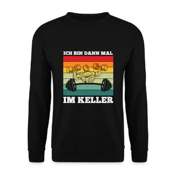 Lustiger Bodybuilder Fitness Spruch - Unisex Pullover - Schwarz - Vorne - Alina (178cm) & Michal (187cm)