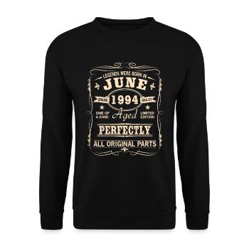 Millésime Juin 1994 Anniversaire - Sweat-shirt Unisexe - noir - Devant - Alina (178cm) & Michal (187cm)